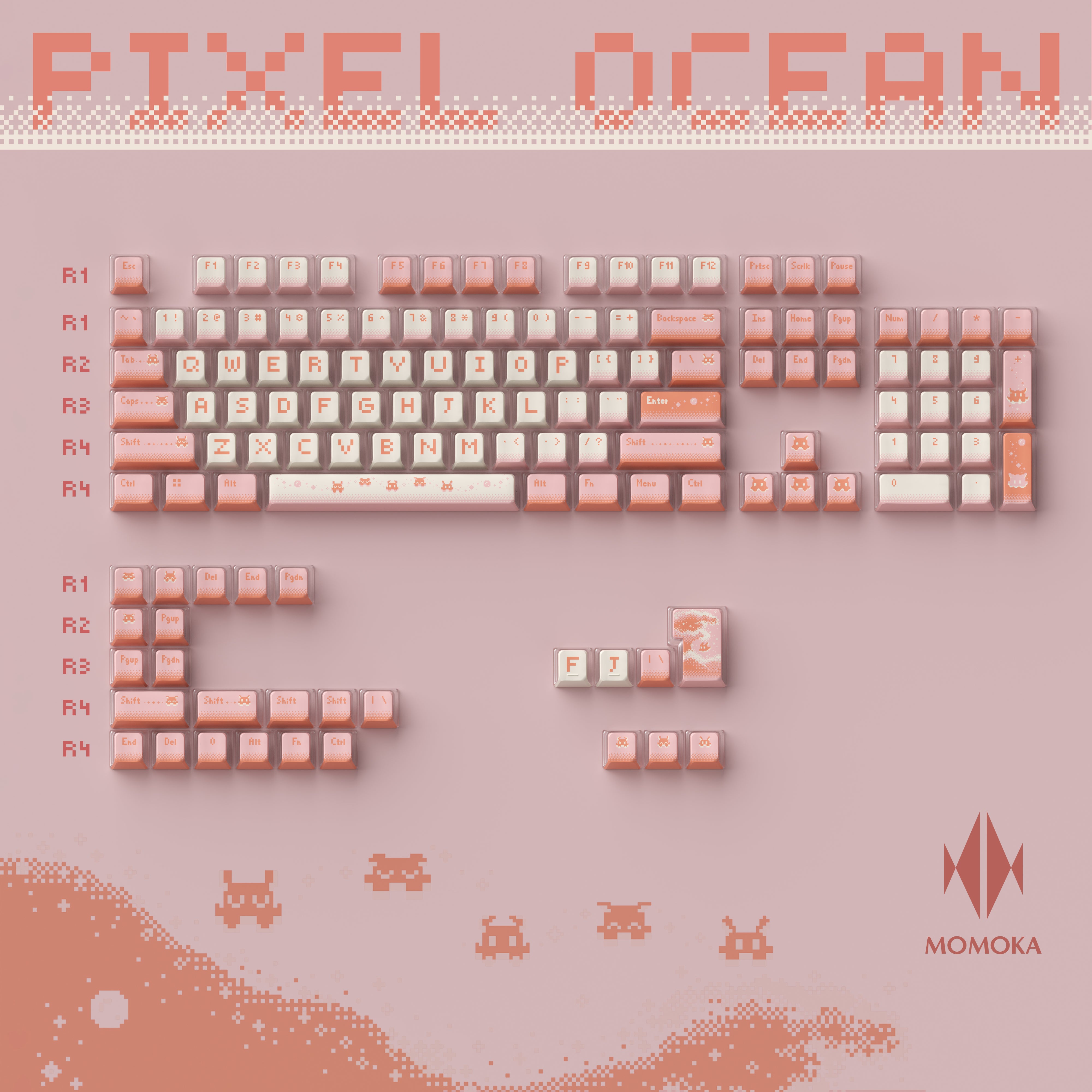 MOMOKA Pixel Ocean Dumbo Octopus Keycaps